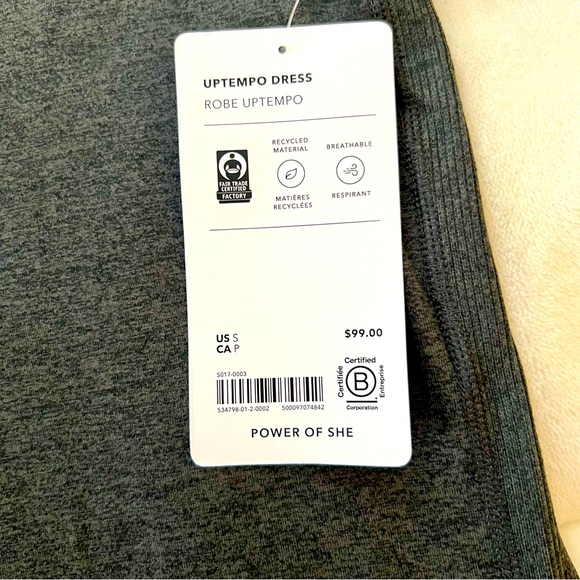 NWT! Athleta Uptempo Dress Size Small in Black Heather - Picture 9 of 11